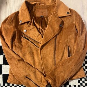 Blank NYC suede cropped motorcycle jacket